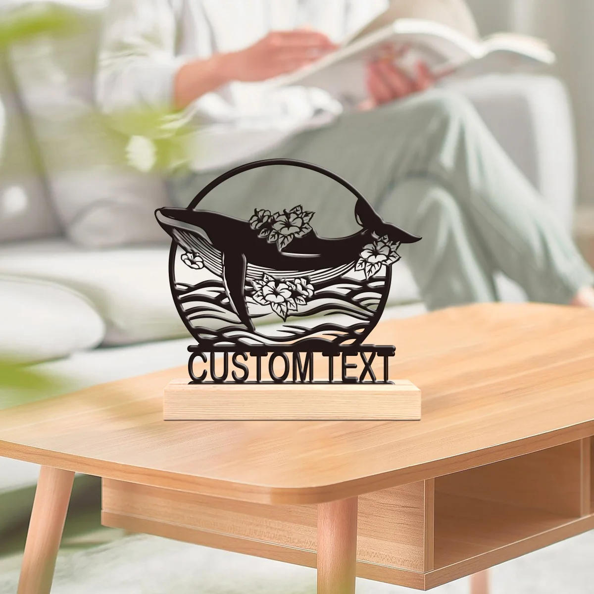 1pc Metal Desktop Ornaments and Decorations Custom Name With Wooden Base Suitable for Fireplaces,Study Rooms,and Offices