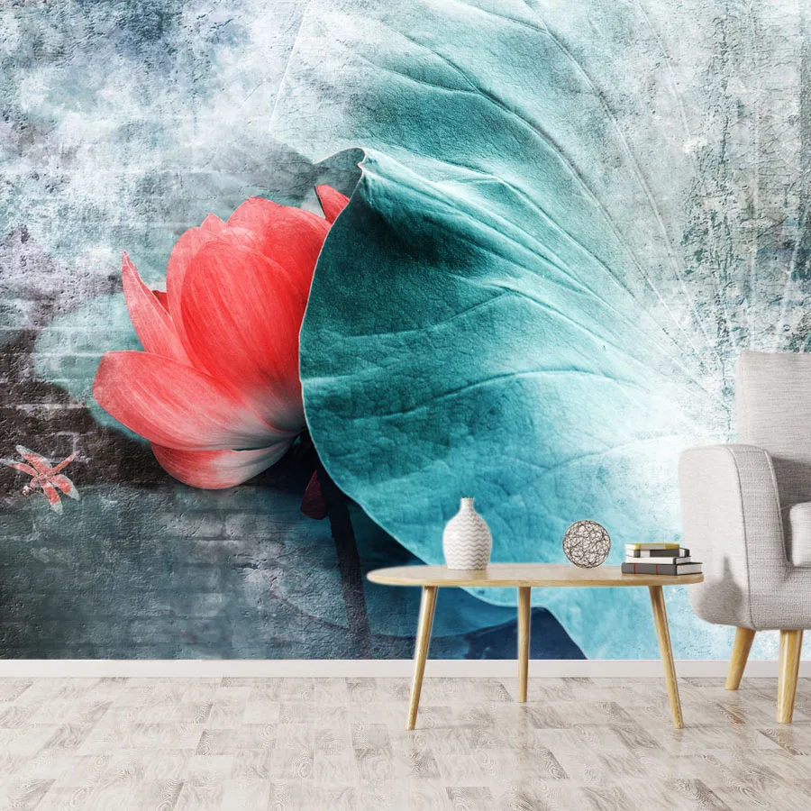 

Removable Self Adhesive Wallpapers Accept for Bedroom Walls Water Lily Leaf TV Background Wall Design Papers Home Decor Murals