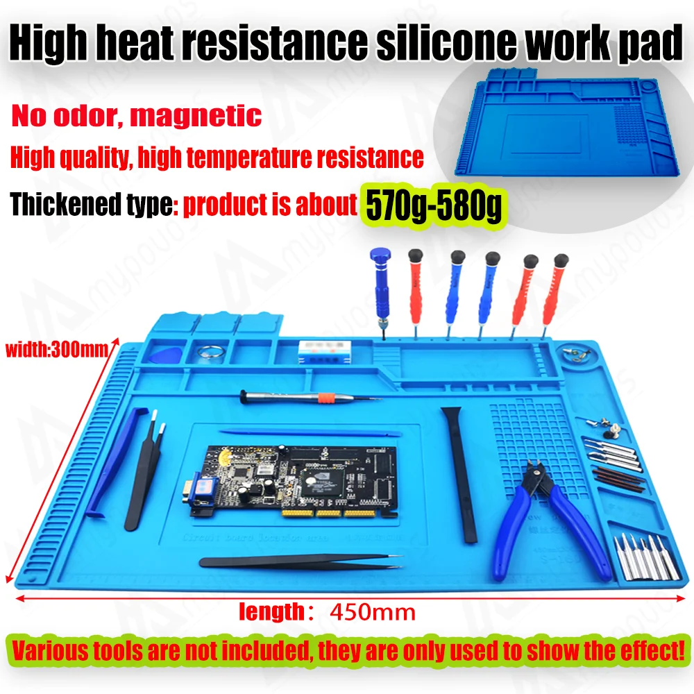

Hot air gun, electric soldering iron, welding, high temperature resistant pad, silicone pad, heat insulation pad, tool parts sto