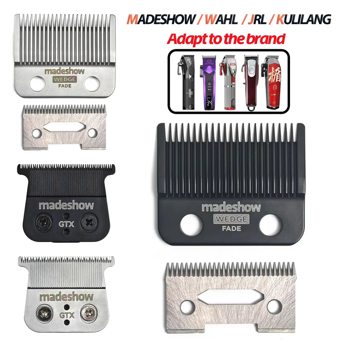 

Madeshow M5F M10 R66 R77F Original Ultra Thin Fade Blade KULILANG Hair Clipper Wedge Cutter Head Trimmer Replacement Accessory