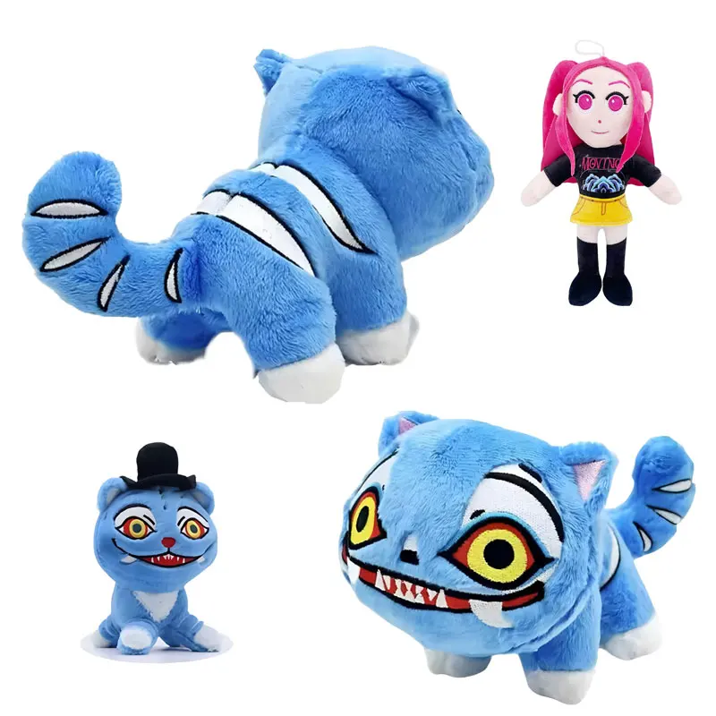 Anime Hunters Plush toys Cute Purple Tiger Black Hat Magpie With 3 Eyes Monster Hunt Girl Group Stuffed For Fans Kids Gifts