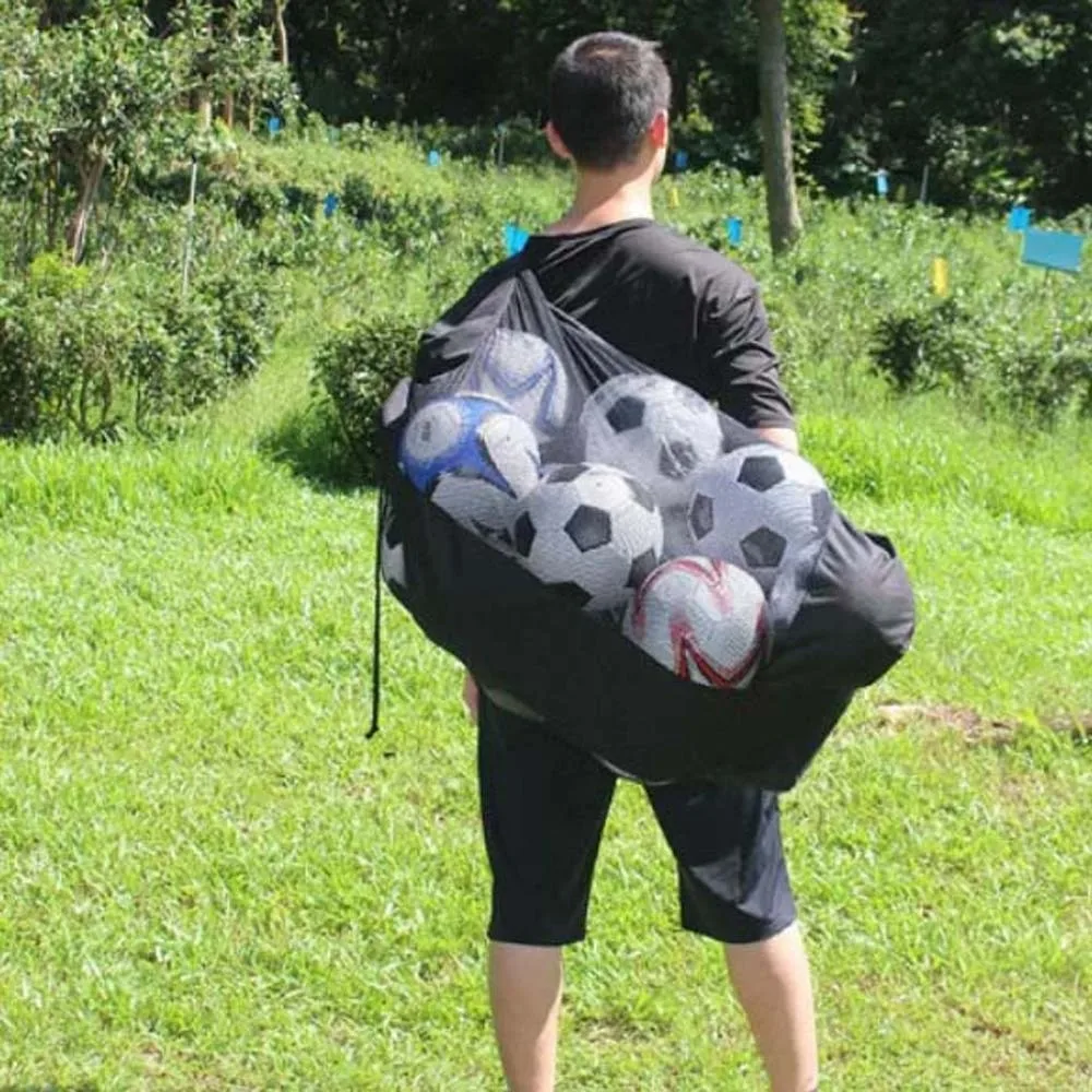 Durable Footballs Storage Bag Large Capacity Lightweight Balls Carry Shoulder Pouch Scratch Prevention Canvas