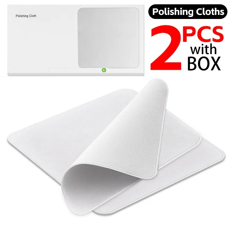 

2/1 шт. полировальная ткань с коробкой для хранения, универсальная для мобильного телефона, ПК, ноутбука, iPad, инструмент для очистки экрана часов, чистящие средства из микрофибры