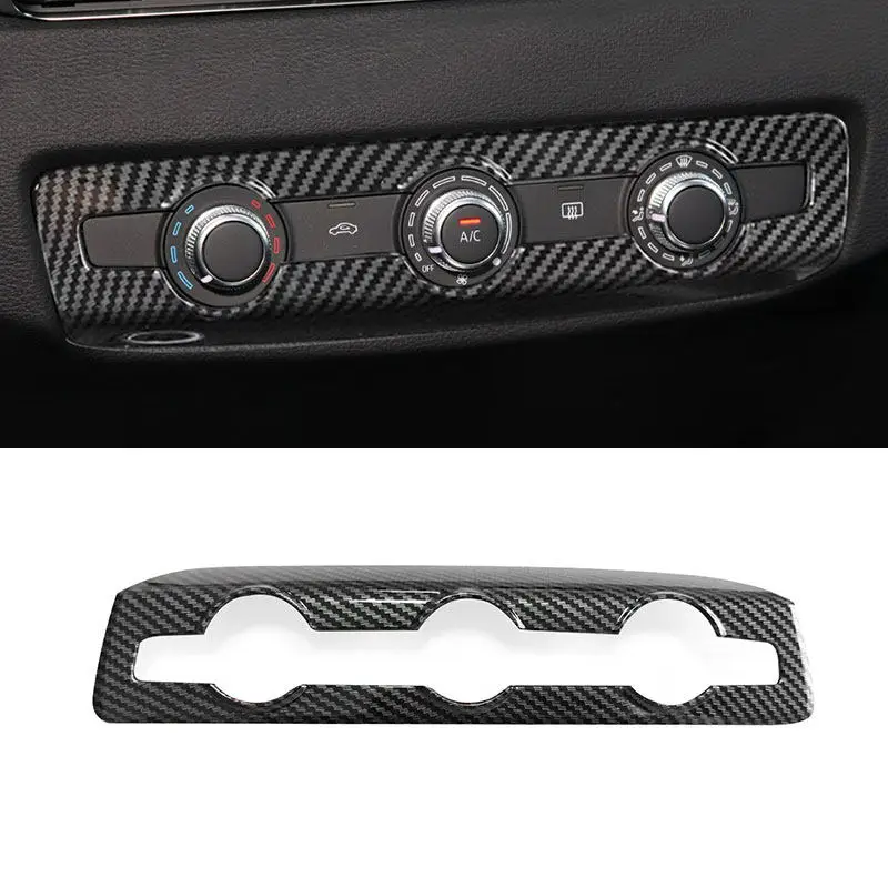 

For Audi A3 8V S3 2015 2016 2017 2018 2019 2020 ABS Car Inner Center Console Air Condition Knob Cover Trim Carbon Fiber Texture