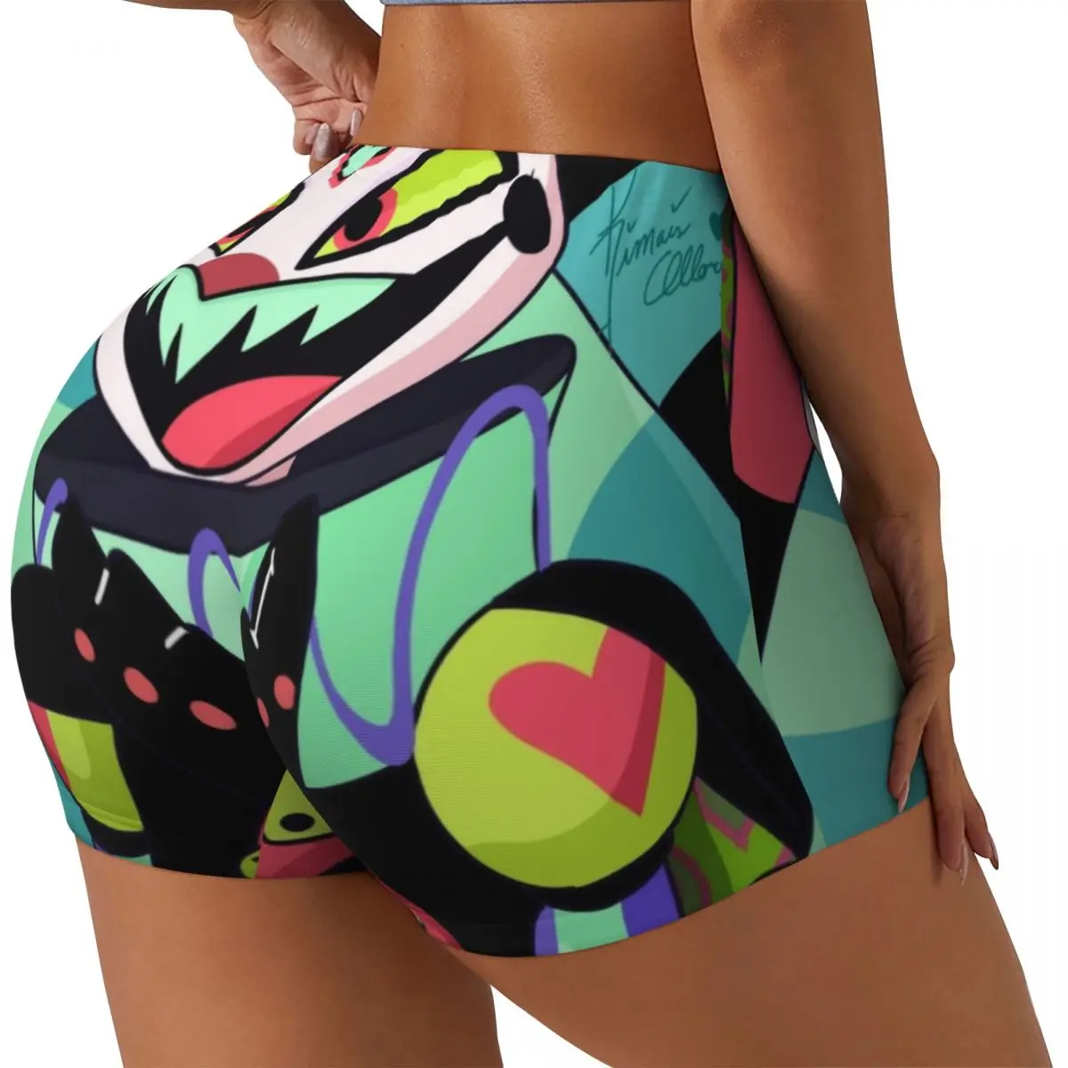 مخصص Fizzaroli Helluva Boss الرسوم المتحركة الرعب الموسيقية رياضة الكرة الطائرة السائق السراويل النساء تجريب اليوغا السراويل