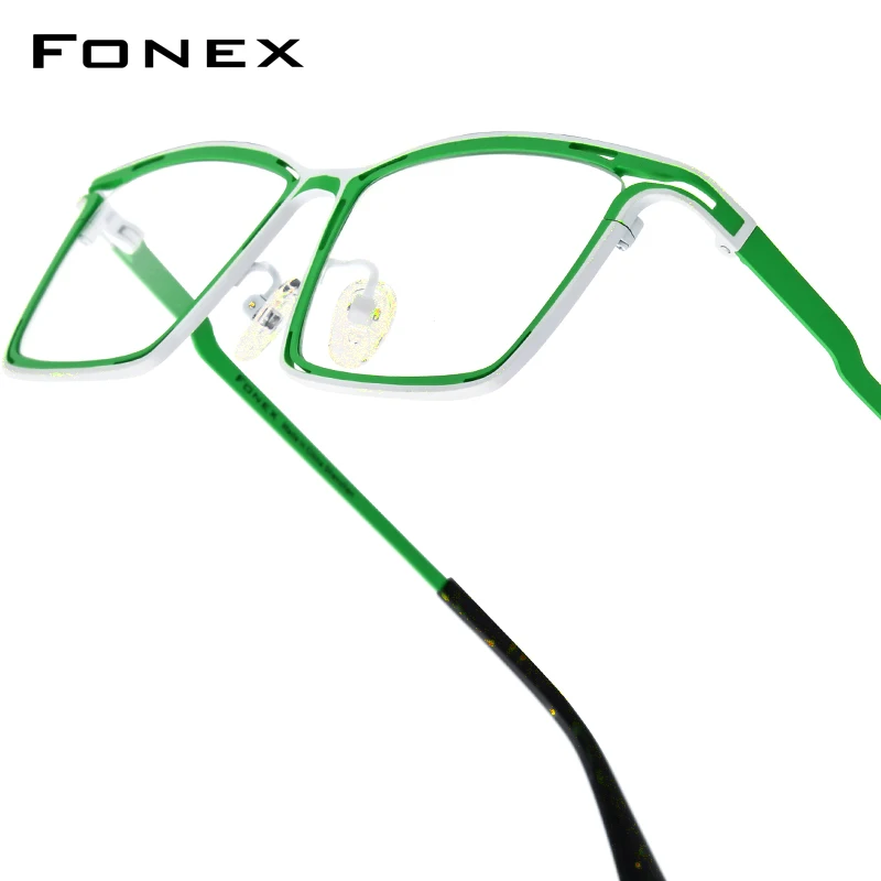 FONEX Titanium Glasses Frame Men Fashion Brand Deisgn Retro Square Eyeglasses Ultralight-Weight Japanese Vintage Eyewear 85804