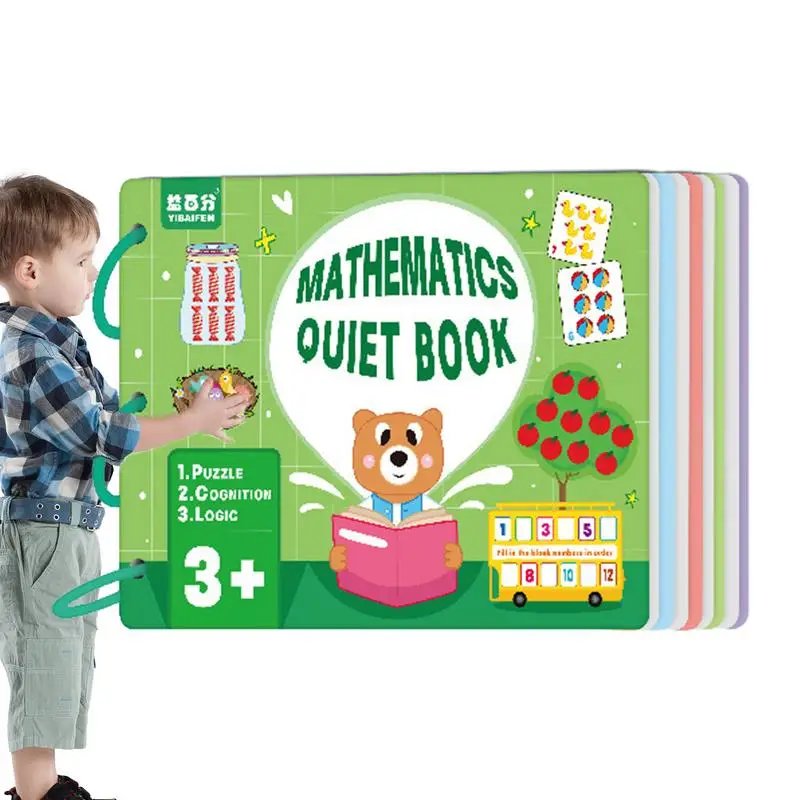 Libro sensoriale Montessori libro di attività silenzioso apprendimento numero di animale Puzzle abbinato materiali per l'apprendimento sensoriale di 3-6 anni