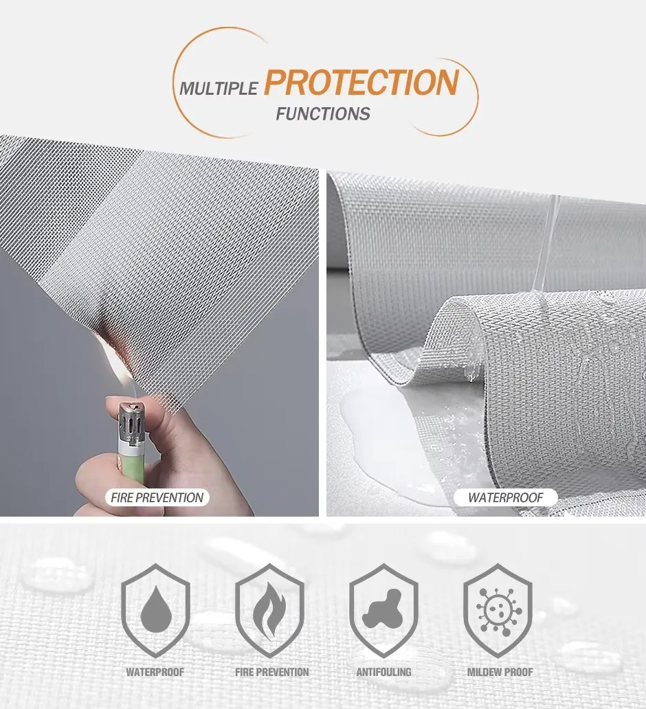 عالية الجودة مقاوم للماء مقاومة للحريق بمحركات لاسلكية للتحكم عن بعد ليلا ونهارا زيبرا الستائر للحمام #5