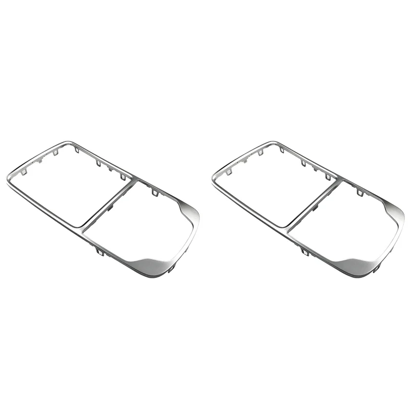 

2X 8V0864260 For A3 8V 14-19 Center Console Surround Trim Chrome Silver Chrome Shift Knob MMI Frame Panel Trim
