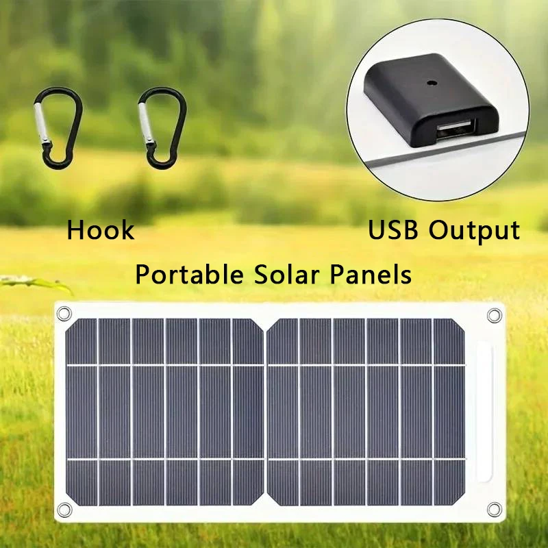 5V 3W/6W/10W Solar Panel with USB Outdoor Hiking and Camping Power Bank Portable Battery Mobile Phone Charging Panel