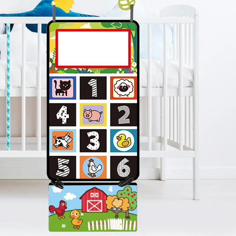 Baby Cloth Books Tummy Times Floor Mirror Double High Contrast Activity Calendar Busy Book With Safety Mirror For Children Gifts