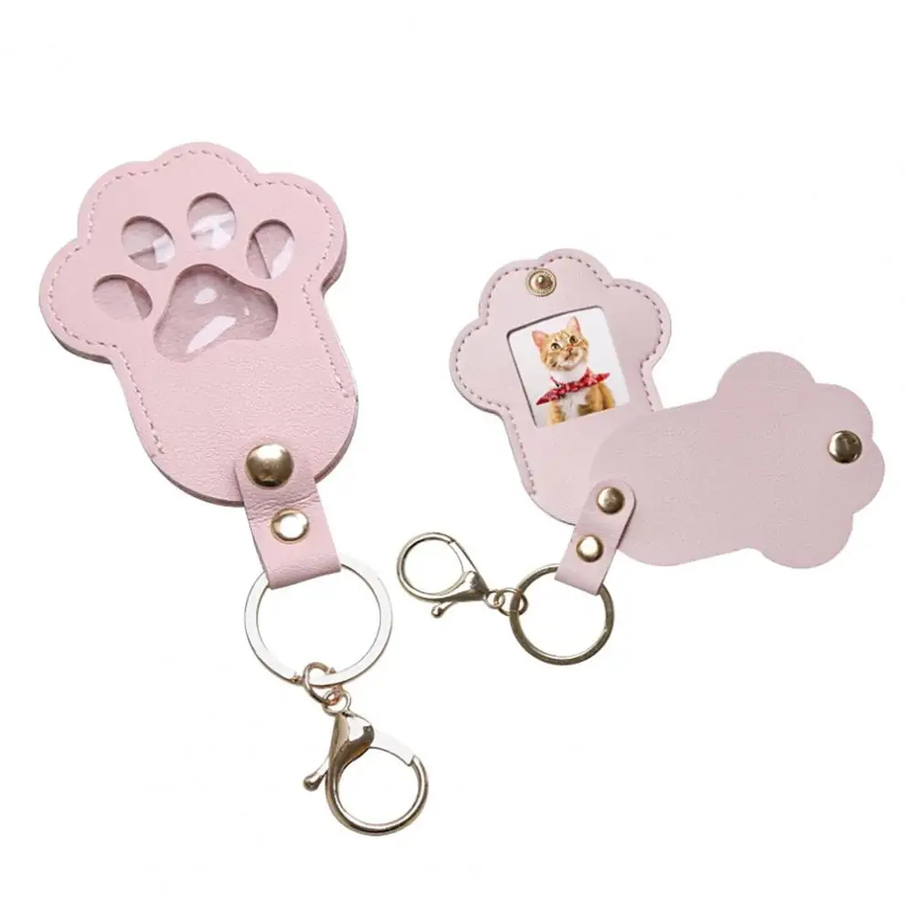 Pet Memorial Keychain Pendant Dog Cat Claw Design Faux Leather Pet Hair Memorial Keychain Pet Accessory Заключитель