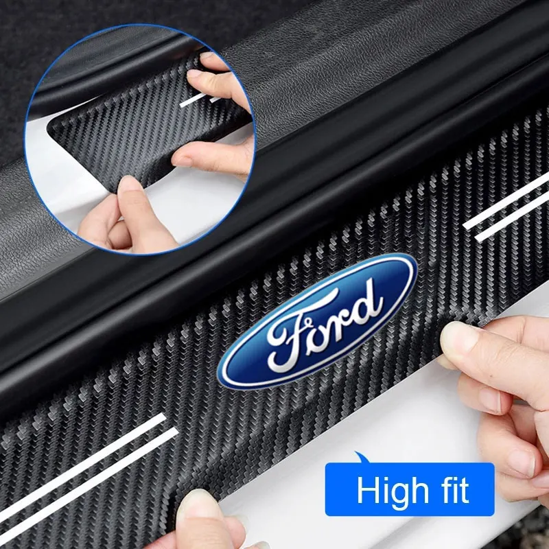 Car Sill Welcome pedal Rear Bumper Sticker Waterproof Protection For Ford Mustang Kuga F-150 Raptor ST line Escape Flex Transit