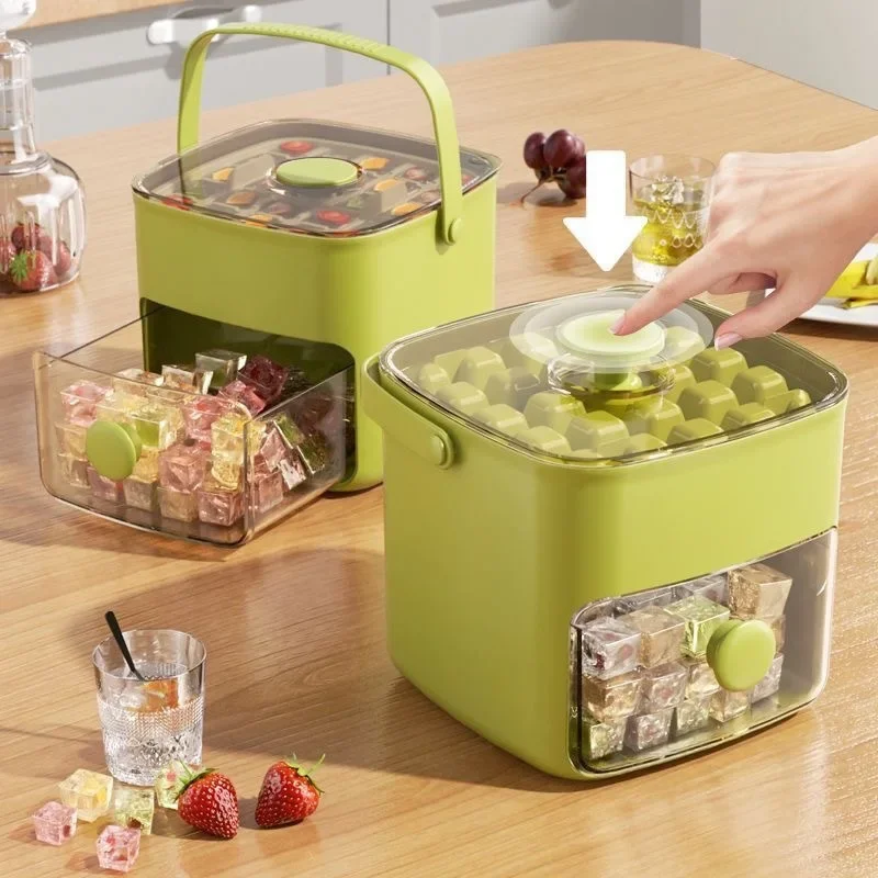 

Food-grade Ice Cube Mold Ice Making Box Freezing Large-capacity Ices Storage Container Refrigerator Presstype Ices Tray Home Use