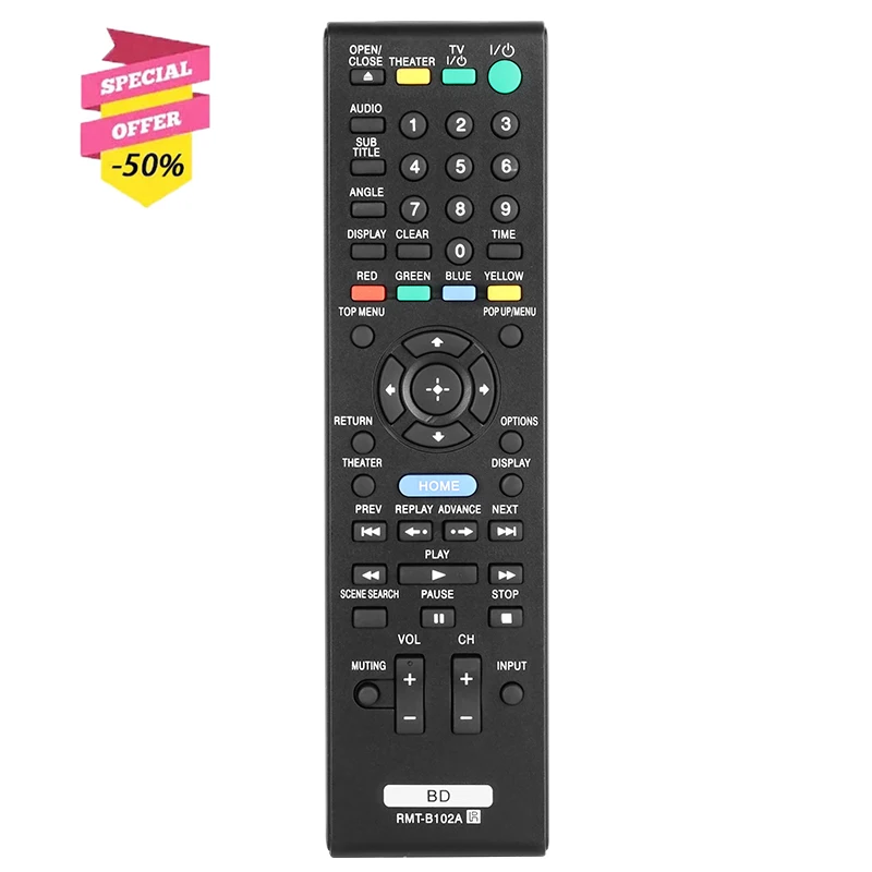 RMT-B102A Remote Control For Sony Blue Ray Disc Player BDP-BX1 BDP-S350 BDP-S550 BDP-S780 BDP-S350B BDPBX1 BDPS350 BDPS550