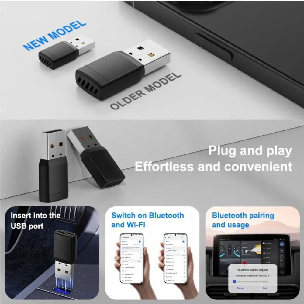 Drahtloser Adapter Smart Wireless CarPlay Android Auto AI Box Plug & Play WiFi Bluetooth-Verbindung OTA-Upgrade Autozubehör – Detail 9