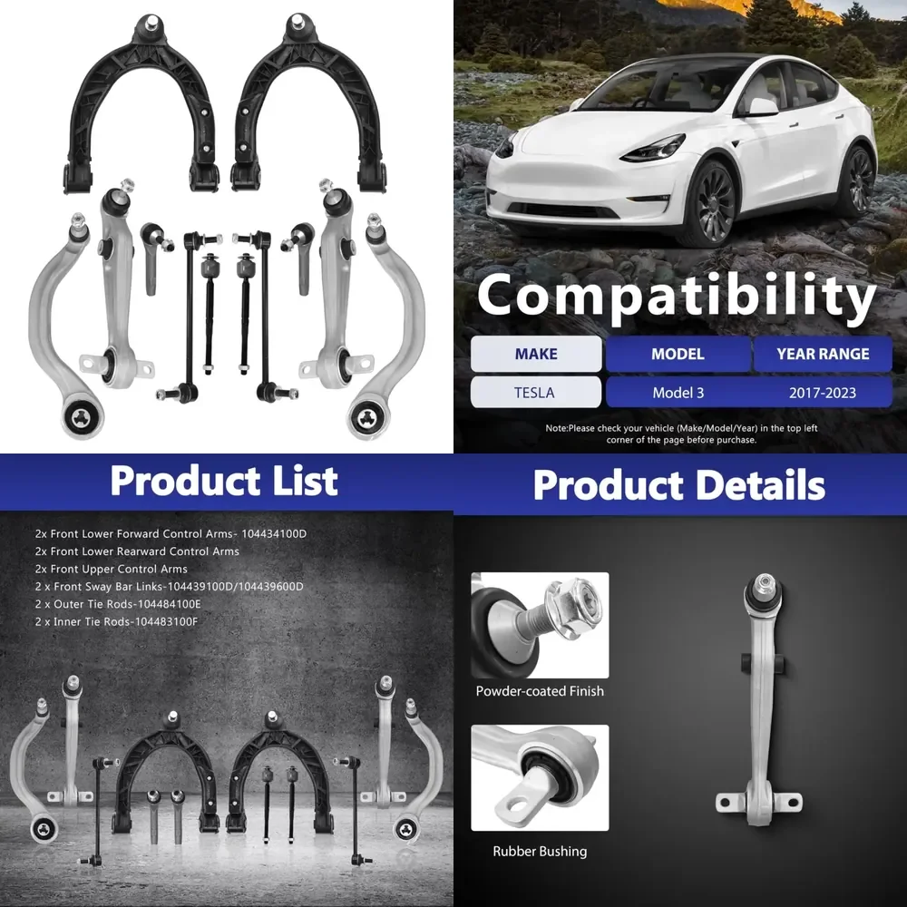 

AP01 Frenzybro 12Pcs Front Upper Lower Rearward Forward Control Arm with Ball Joint Suspension Kit for 2017-2023 Model