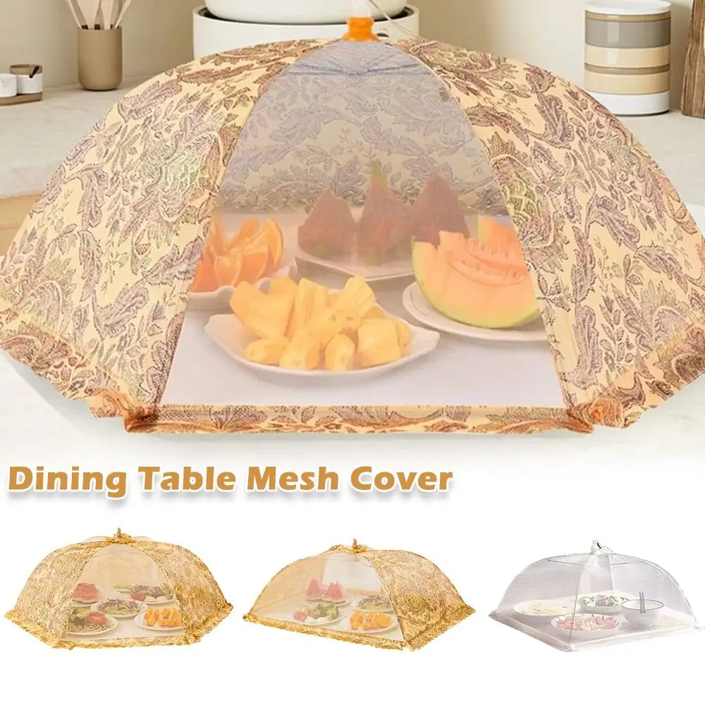 

Durable Foldable Food Covers Anti Fly Mosquito Breathable Vegetable Cover Umbrella Dustproof Dining Table Mesh Cover