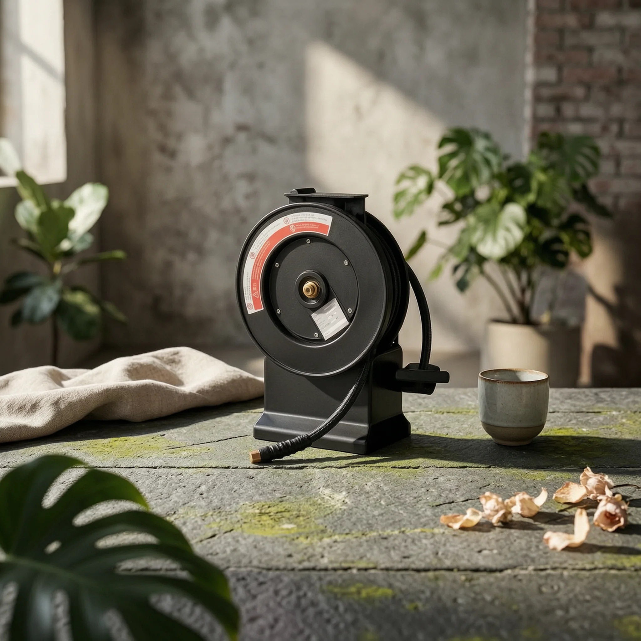 Pressure Washer Hose Reel with Wall Mount Compact Pressure Washer Hose Reel with Hand Crank Industrial Non-Rusting