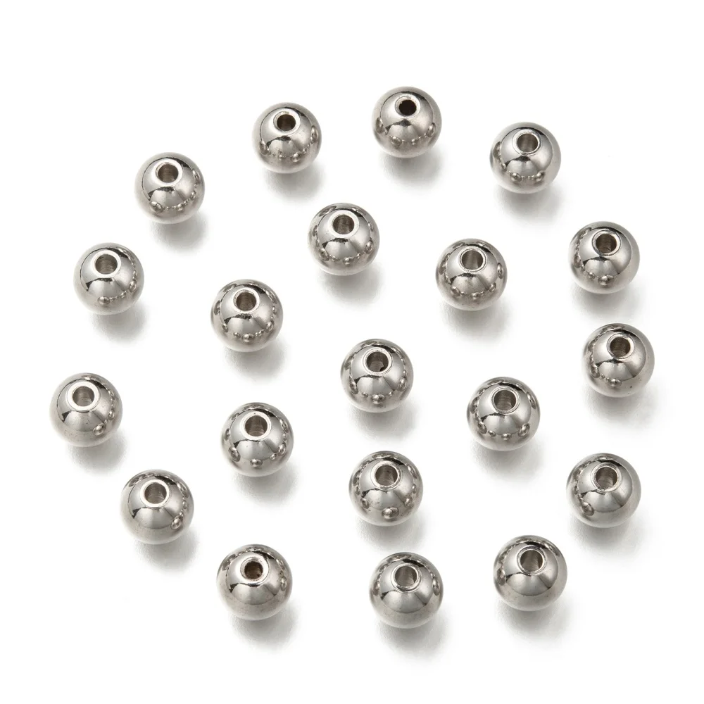 100pcs 3 4 6 8mm 304 Stainless Steel Loose Spacer Beads Charm Beads for Jewelry Making Components DIY Bracelet Necklace