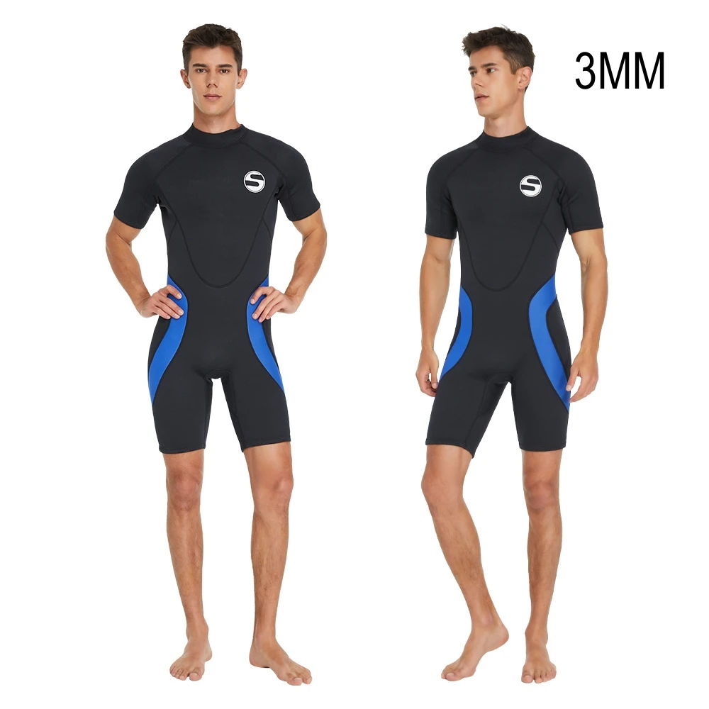 3MM Neoprene Short Sleeves Back Zip Keep Warm Wetsuits Scuba Snorkeling Swim Kayaking Drifting Outdoor Swim Diving Suit