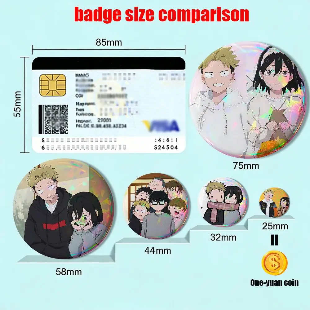 Mutual pursuit Nishi and Yamada Laser reflective round badges pins bag clothing decorations collectibles gifts for friends