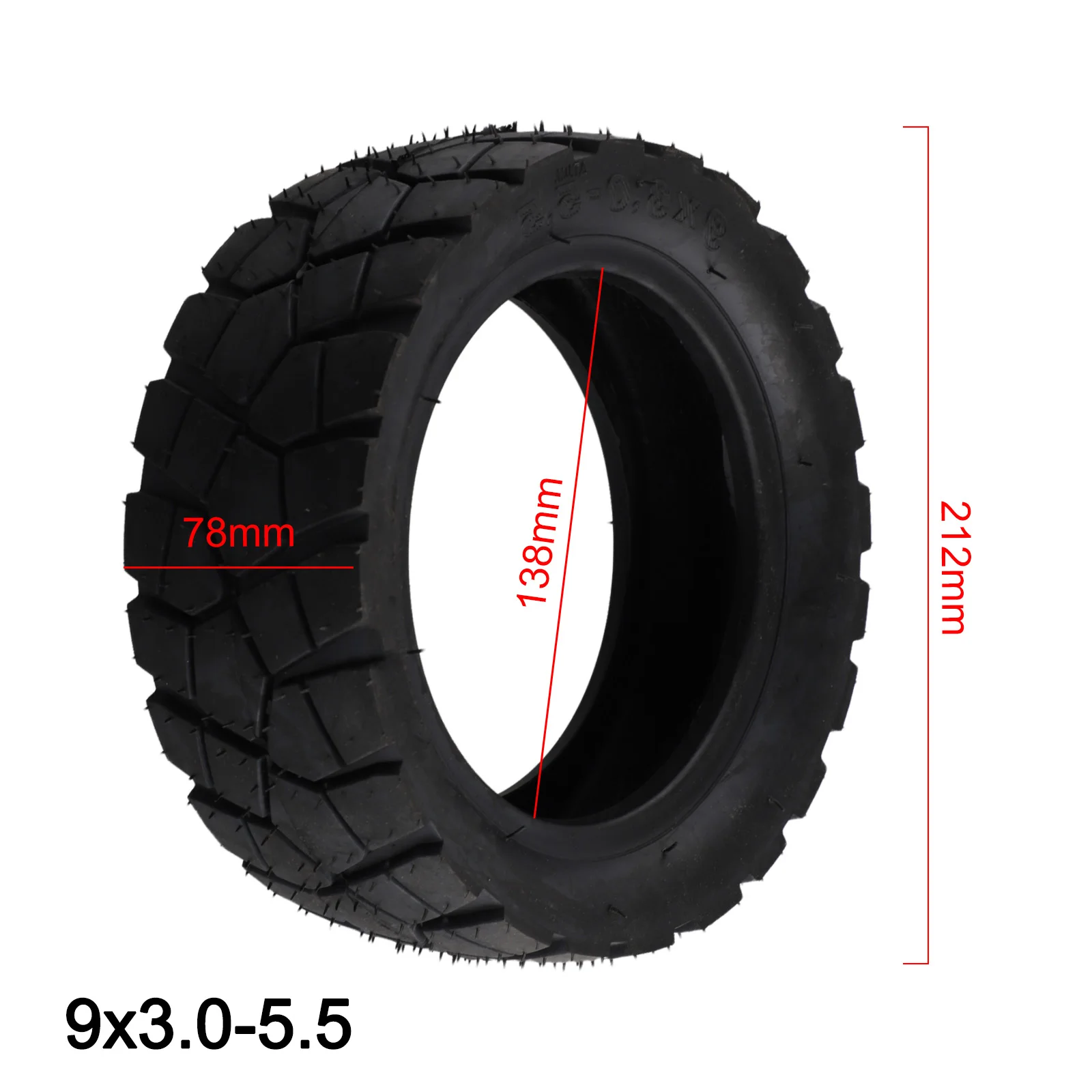 9x3.0-5.5 Vacuum Tire 9-inch Generation Electric Scooter Rubber Black Tire 9 * 3.0-5.5 Wear-resistant Vacuum Replace Outer Tire