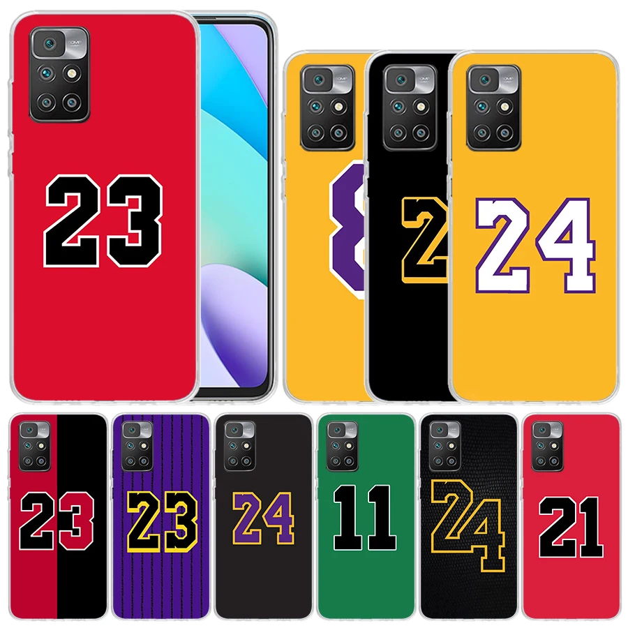 Basketball 23 24 Number Soft Cover for Redmi 12 12C 10 10A 10C 9 9A 9C 9T Print Phone Case 8 8A 7 7A K20 6 Pro 6A S2 K40 Pattern