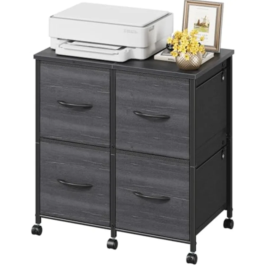 

Боковой шкаф для документов, 4 тканевых ящика, мобильный шкаф для документов для большого принтера, домашнего офиса, функциональный офисный шкаф для хранения, Prin