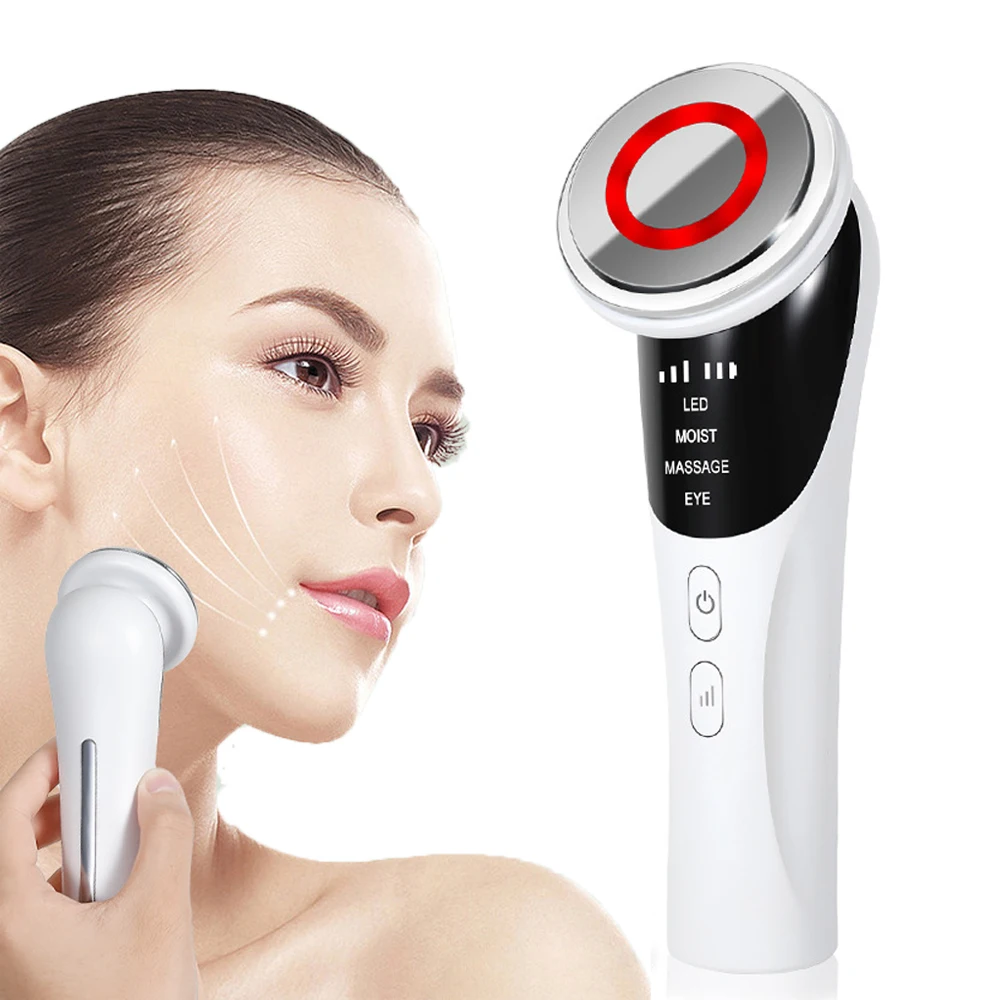 4in1 LED Photon Eye Face Lifting Wand EMS Facial Eye Neck Massager Donkere kringen Verwijdering Huidverstrakking Anti Aging Schoonheidsapparaat