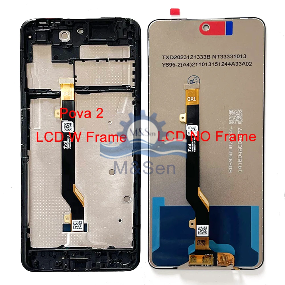 Tested For Tecno Pova 2 Pova 3 Pova 4  Pova 5 Pro 5G LCD Display Touch Digitizer For Infinix Note 10/ 10 Pro 11 Pro X697 Frame