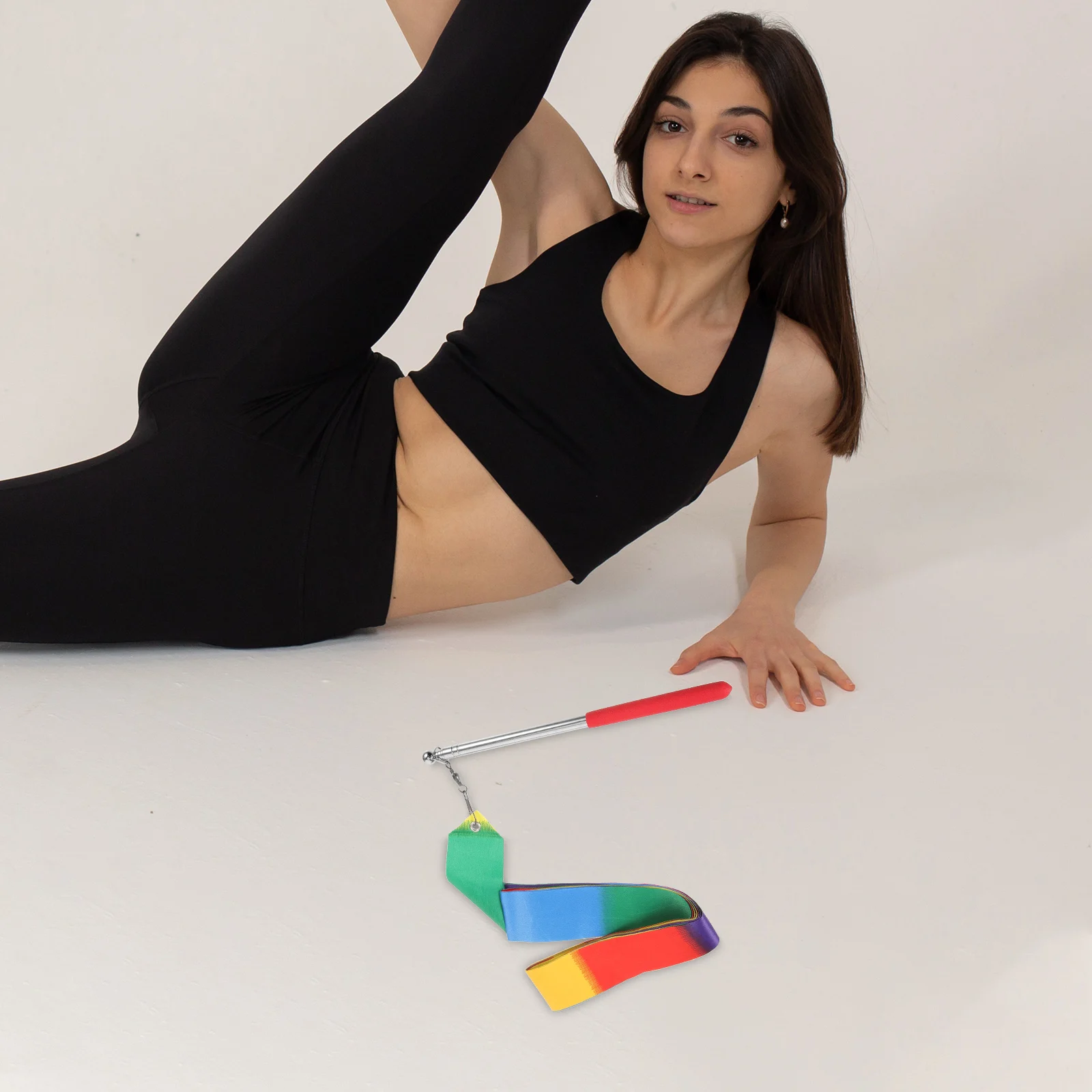 

1 set 1 Set Fitness Gymnastics Ribbons Colorful Art Dancing Ribbon Streamers Dance Ribbons For Performance Portable Decorative