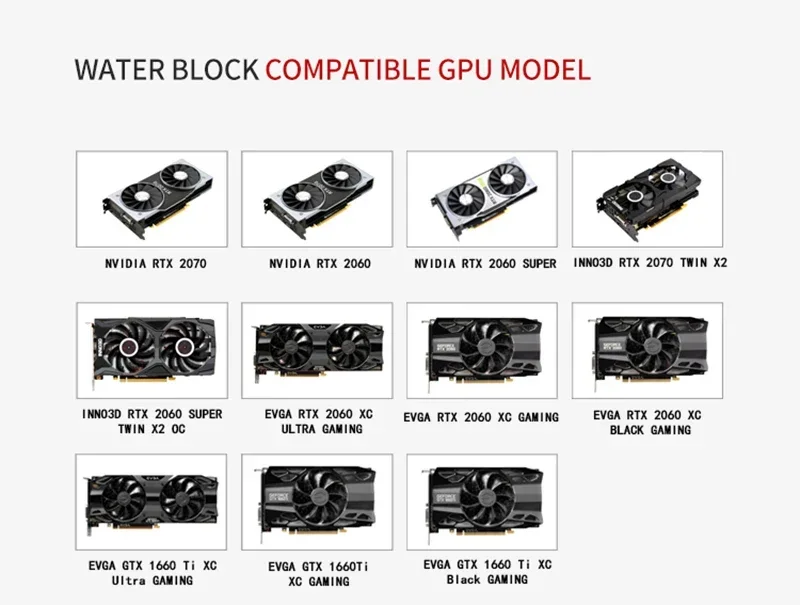 Bykski Water Block for NVIDIA RTX2070 Founders Edition/Reference Edition/EVGA 2060/GTX1660Ti Full Cover GPU Block /RGB Light