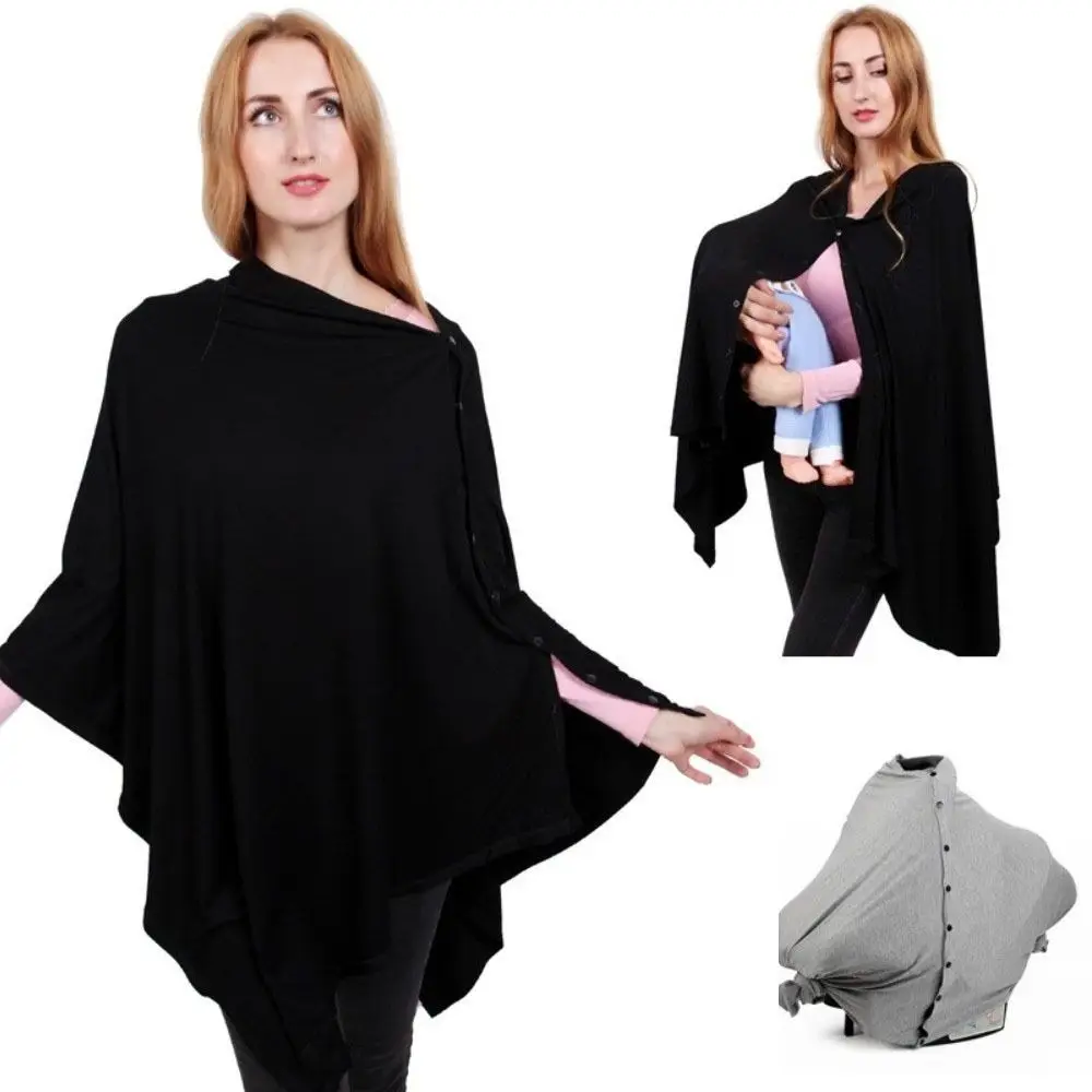Comfortable Maternal Nursing Covers Button Anti-Exposure Nursing Scarf Soft Stroller Blanket Breastfeeding Blanket Outdoor