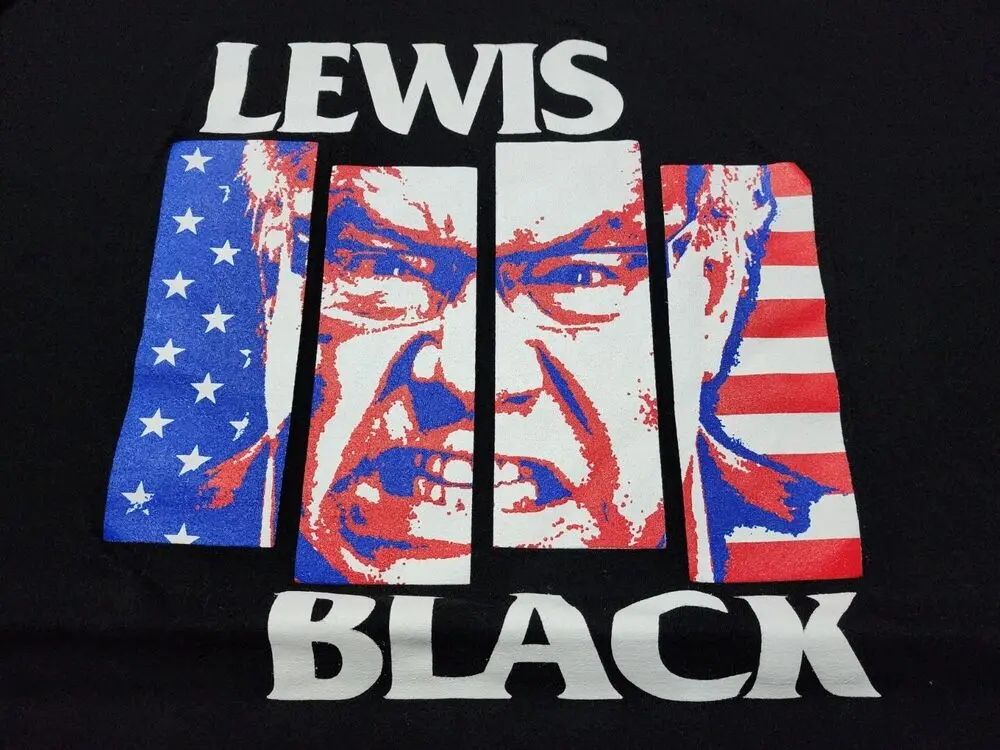 Lewis Black Comedian Fall Tour 2015 2 Sided Graphic T Shirt Size Large