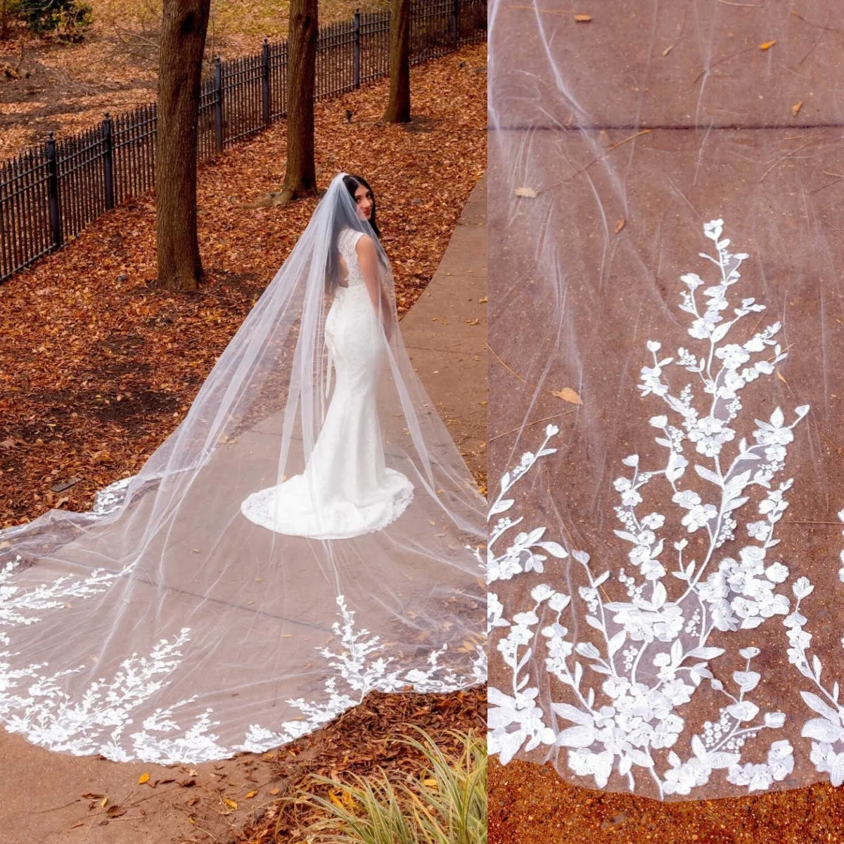 Princess Wedding Veil With Comb Design One Layer Cathedral Length Bridal Veils White Ivory Bride Accessories Customized