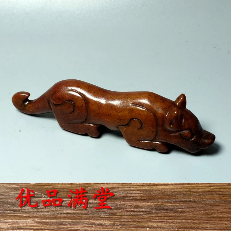 

Stone Jewelry Natural Xiuyu Jade Crafts Aged Qin Color Auspicious Beast Ornaments Hanging Accessories Waist Hanging Wholesale