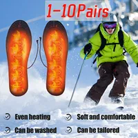 1-10Pair USB Heated Shoe Insoles Electric Foot Warming Pad Feet Warmer Sock Pad Mat Winter Outdoor Sports Heating Insole Warm