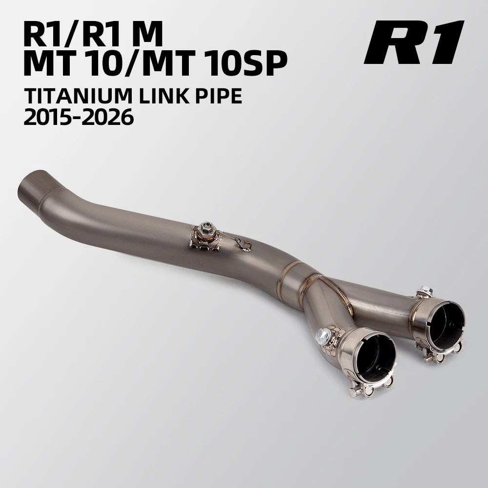 Tubo de Escape R1 para Yamaha R1M MT10 MT10SP 2015-2026 Kit de Escapamento para Motocicletas Adaptador de 53MM Tubo de Ligação Central Compatível com Silenciador OEM