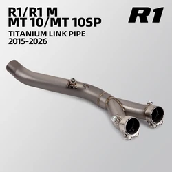 R1 Exhaust Pipe For Yamaha R1M MT10 MT10SP 2015-2026 Motorcycle Exhausts Kit 53MM Adapter Middle Link Tube Fit OEM Muffler
