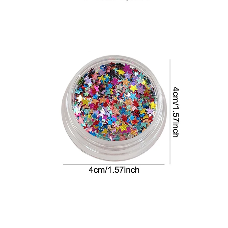 

NEW 1 Box Sparkle Nail Art Glitter Sequins Mixed Star Shaped Nail Sequins Paillette Flakes For Nail Art 3D Decals Accessories