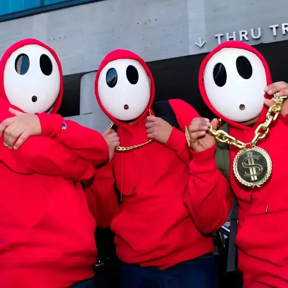 Game Bros Shy Guy Mask Cosplay Funny Unisex Adlut Plastick Masks Halloween Carnival Party Costume Props Masquerade Cartoon Chara view 4