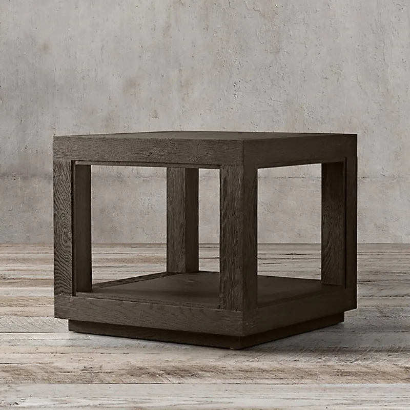 

Solid wood oak home coffee table French country retro modern sofa edge table