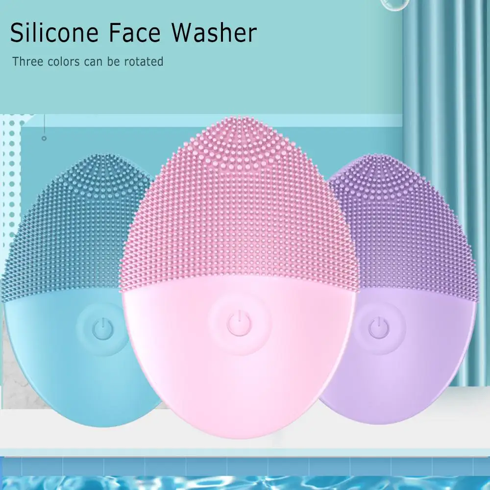 Brosse électrique de nettoyage du visage en silicone, vibration ultrasonique, nettoyeur de pores profonds, points noirs, livres, outils de nettoyage