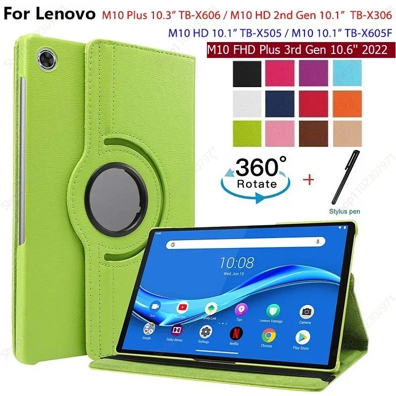 

For Lenovo M10 FHD Plus 3rd Gen Case 10.6'' 10.3'' Tab M10 HD 2nd Gen 10.1'' X306/M10 fhd plus X606/ M10 HD X605 Sleep Wake Case