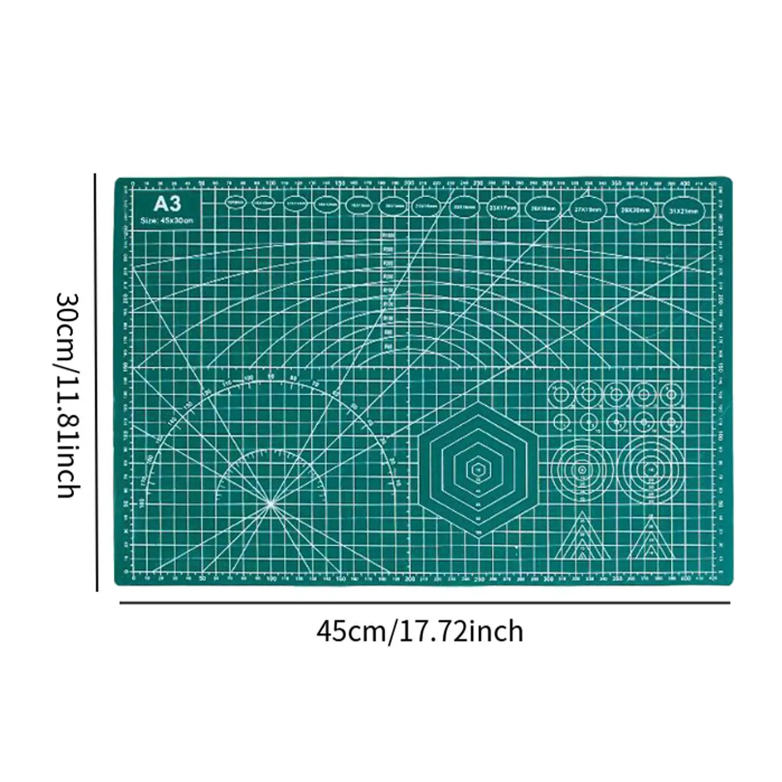 Cutting Mat Precision PVC Double Sided Gridded Multipurpose Table Protector Cut Pad for Fabrics DIY Hobby Quilting Scrapbooking