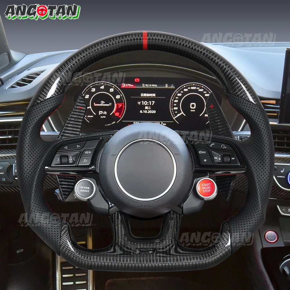 

Рулевое колесо из углеродного волокна подходит для Audi A3 A4 B9 S3 RS3 S4 RS4 A5 RS5 Автомобильные аксессуары Рулевое колесо в сборе с переключением лопастей