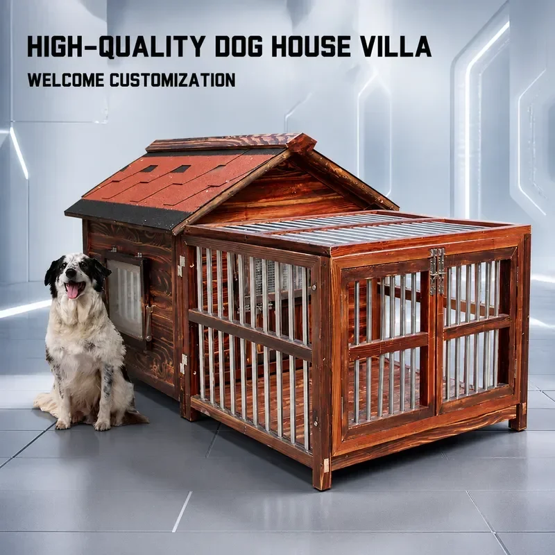 YAO 4XL Large Dog Kennel Solid Wood Crate Washable Summer Cool Nest Four Seasons Universal Medium Pet Cage Dismantle Design
