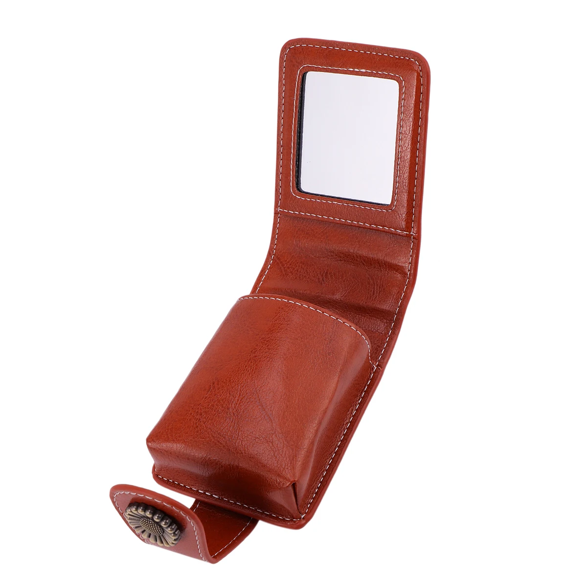 

1Pcs Lipstick Pouch Wine Red Premium Carrying Case Portable Vanity Mirror Lipsticks Storage Organizer Gift