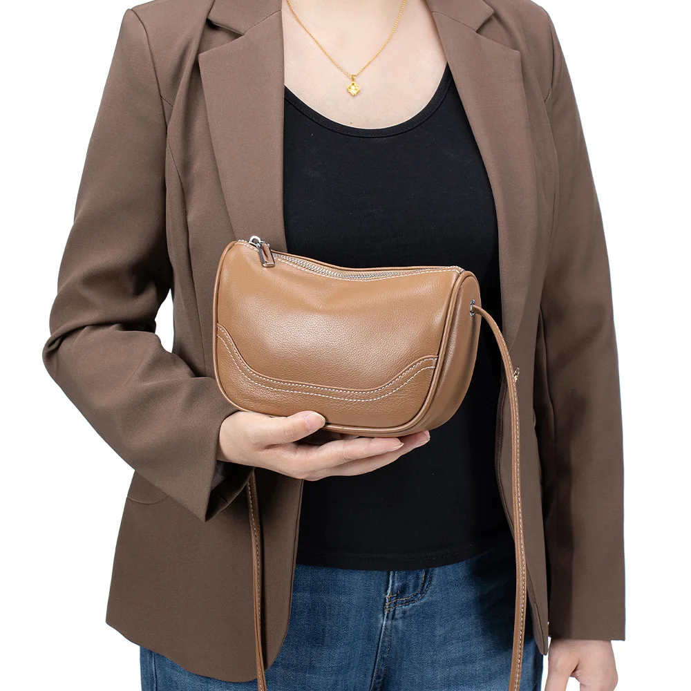 

Minimalist Leather Shoulder Bag Unique Vintage Hobo Crossbody Bag Cute Shell Shape Small Women's Bags and Purse bolsa feminina